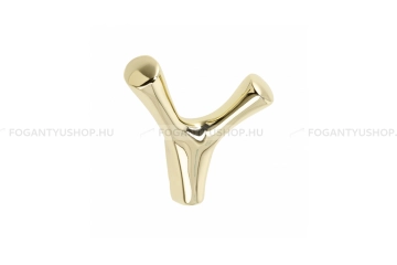 GTV Kabát fogas - Torna - Fehér arany 03 - Zamak fém ötvözet - Dupla akasztós fogas