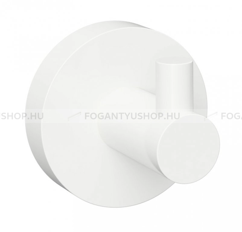 BEMETA Fogas - WHITE 1 akasztóval D5 5cm (104106024) - Matt fehér - Réz - Fürdőszobai fali fogas