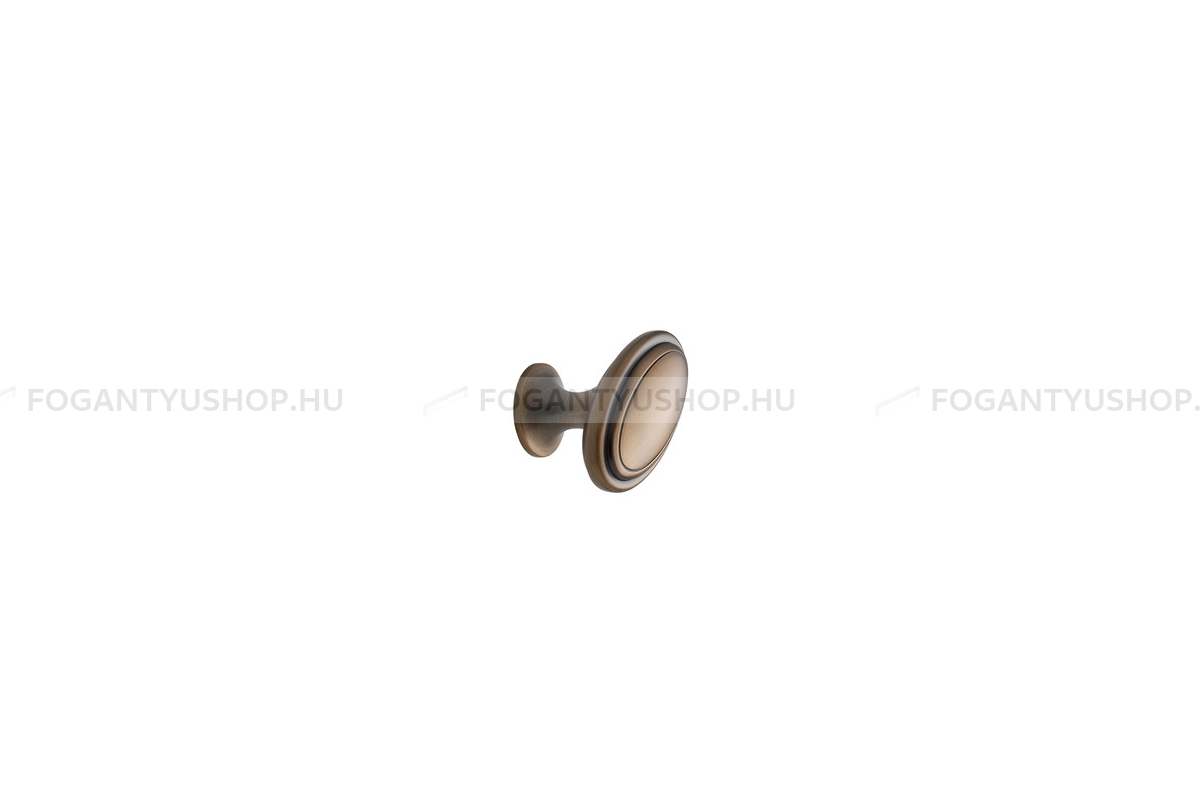 FURNIPART Gomb fogantyú - OVAL - 1 furatos - Antik arany 91T - Zamak fém ötvözet - Antikolt, vintage fém gombfogantyú (szögletes, kerek)