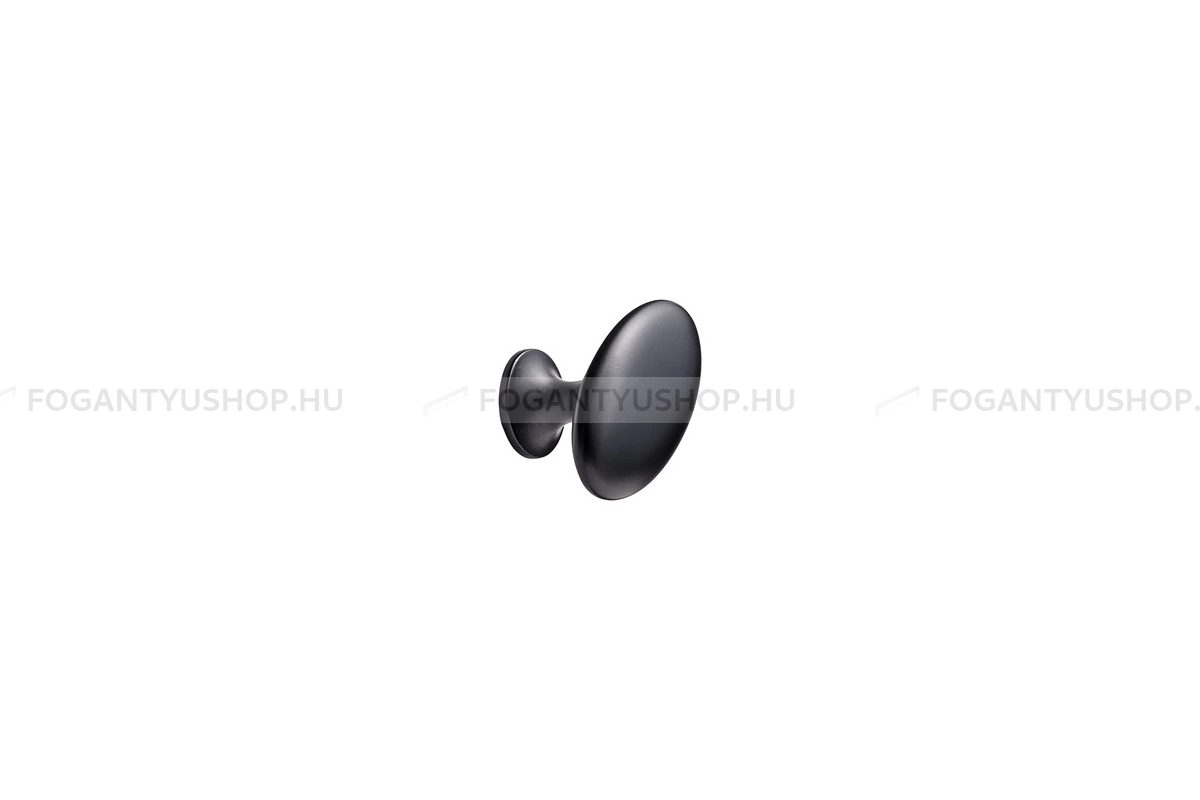 FURNIPART Gomb fogantyú - OVAL SIMPLE w/PINS - 1 furatos - Matt fekete 99 - Zamak fém ötvözet - Színes fém gombfogantyú, bútorgomb