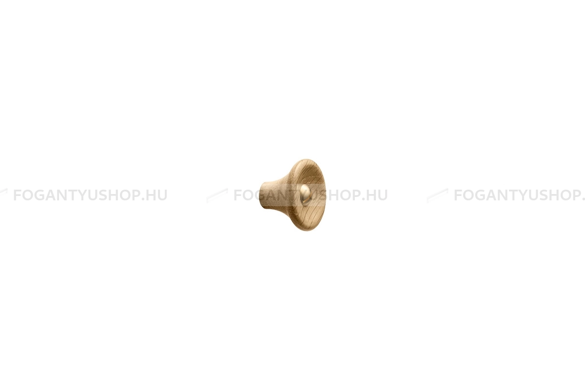 FURNIPART Fogantyú - RECTA acél-fa - 1 furatos - Lakkozott tölgy - fényes sárgaréz 052/29 - Fa - Fa bútorfogantyú