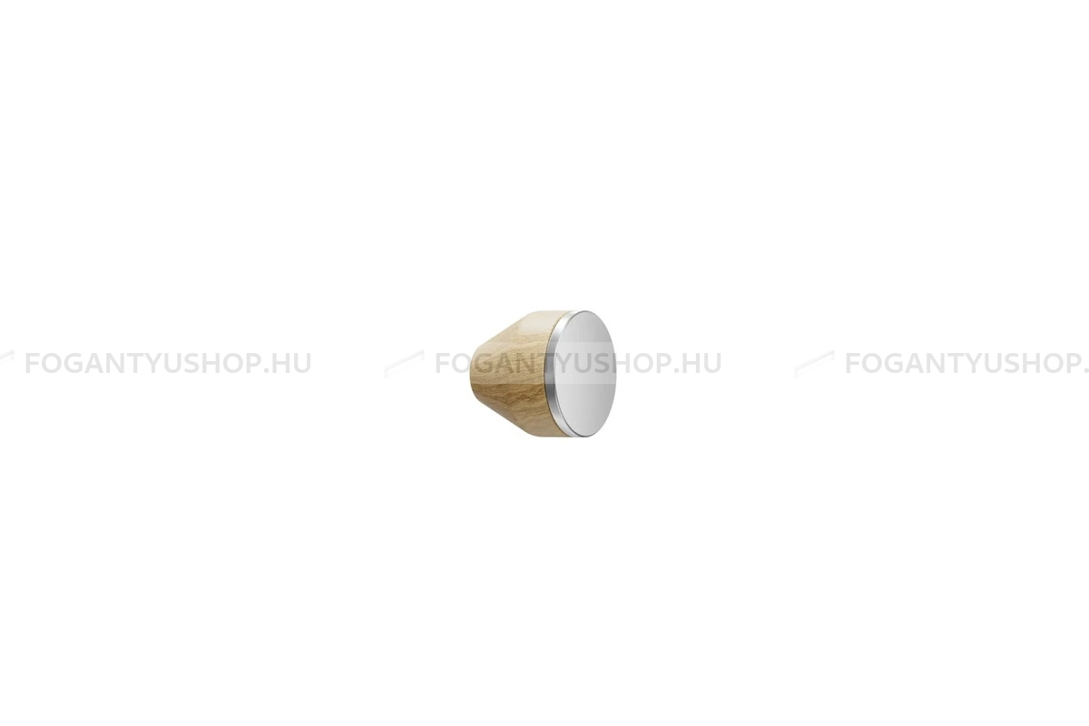 FURNIPART Bútor fogantyú - MELURA lakozott - 1 furatos - Lakkozott tölgy - selyemfényű acél 052/25 - Inox, Fa - Fával kombinált fém bútorfogantyú