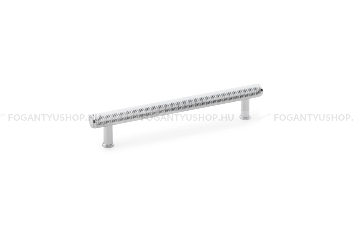 ALEXANDER & WILKS Fogantyú - Crispin 160 recézett - furattáv 160 mm - polírozott króm - Réz - Prémium két furatos bútorfogantyúk