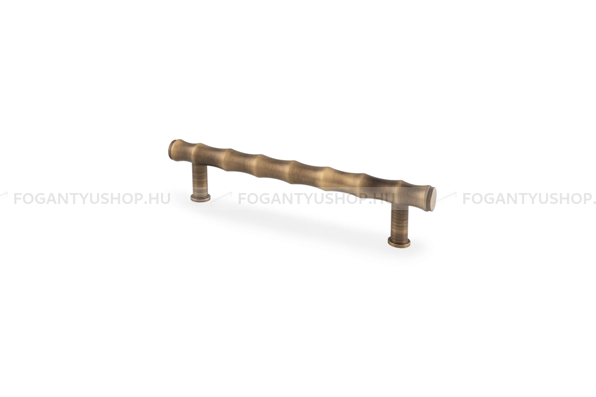 ALEXANDER & WILKS Fogantyú - Crispin Bamboo 128 - furattáv 128 mm - antik réz - Réz - Prémium két furatos bútorfogantyúk