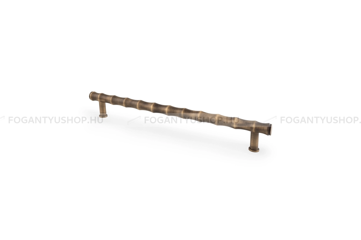 ALEXANDER & WILKS Bútor fogantyú - Crispin Bamboo 224 - furattáv 224 mm - antik réz - Réz - Prémium két furatos bútorfogantyúk
