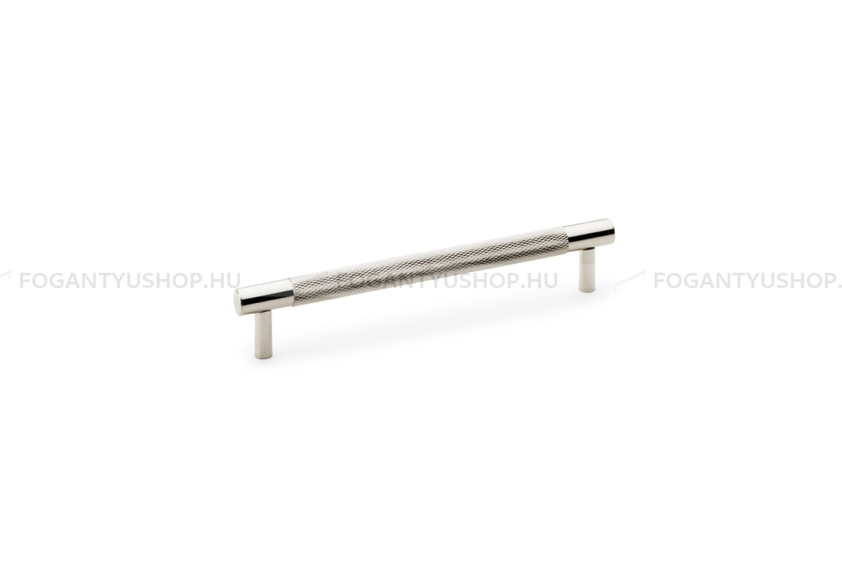 ALEXANDER & WILKS Fogantyú - Brunel 160 recézett - furattáv 160 mm - polírozott nikkel - Réz - Prémium két furatos bútorfogantyúk