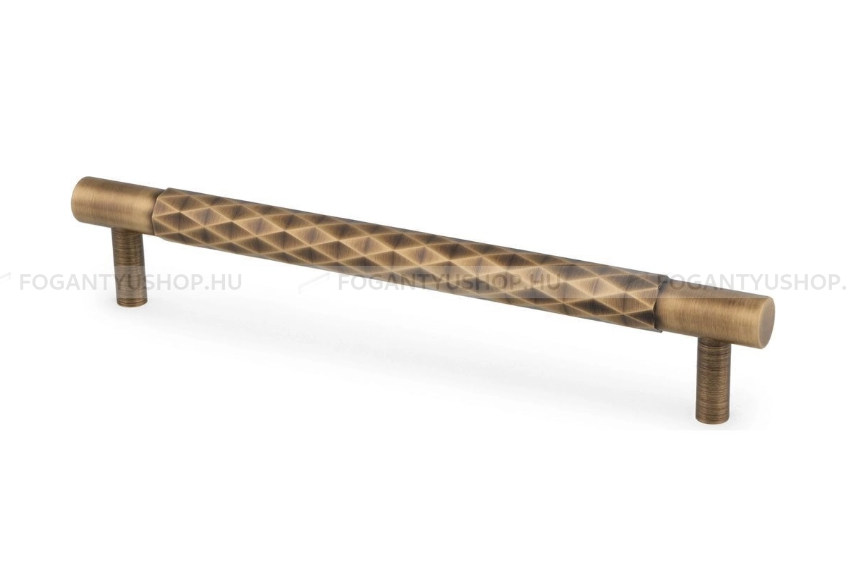ALEXANDER & WILKS Bútor fogantyú - Diamond Cut 160 - furattáv 160 mm - antik réz - Réz - Prémium két furatos bútorfogantyúk