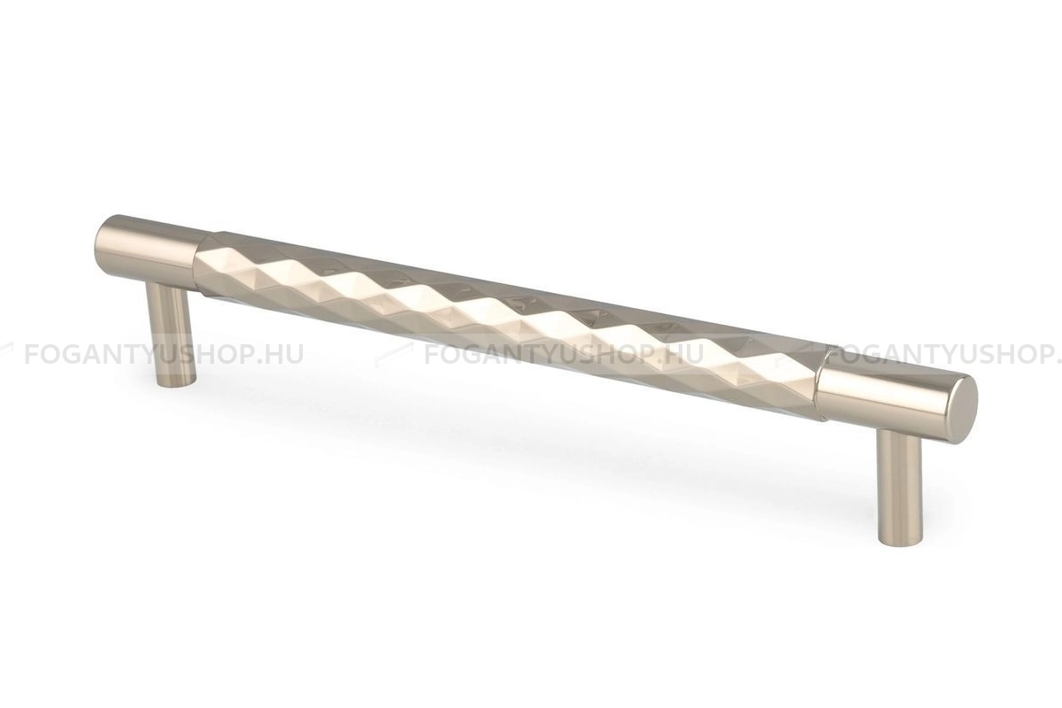 ALEXANDER & WILKS Fogantyú - Diamond Cut 160 - furattáv 160 mm - PVD polírozott nikkel - Réz - Prémium két furatos bútorfogantyúk