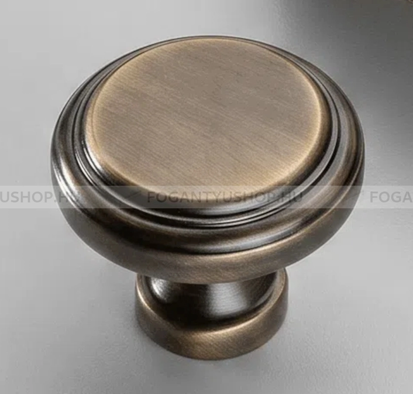 CROFTS & ASSINDER Bútor fogantyú - Knightsbridge 38 - 1 furatos - szálcsiszolt bronz - Réz - Prémium gombfogantyú, bútorgomb