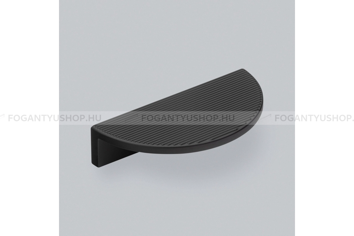 HENDEL & HENDEL Bútorfogantyú - Barrington bordázott félhold - furattáv 64 mm - fekete - Zamak fém ötvözet - Prémium félhold alakú fogantyúk