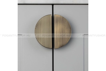 HENDEL & HENDEL Bútorfogantyú - Barrington bordázott félhold - antik réz - Zamak fém ötvözet - Prémium fogantyúk