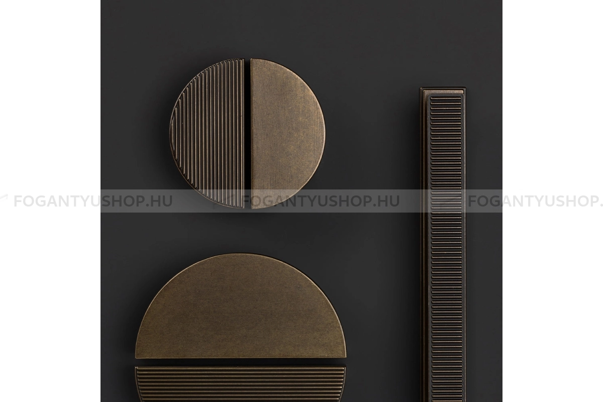 HENDEL & HENDEL Bútor fogantyú - Barrington sima félhold - furattáv 64 mm - bronz - Zamak fém ötvözet - Prémium félhold alakú fogantyúk