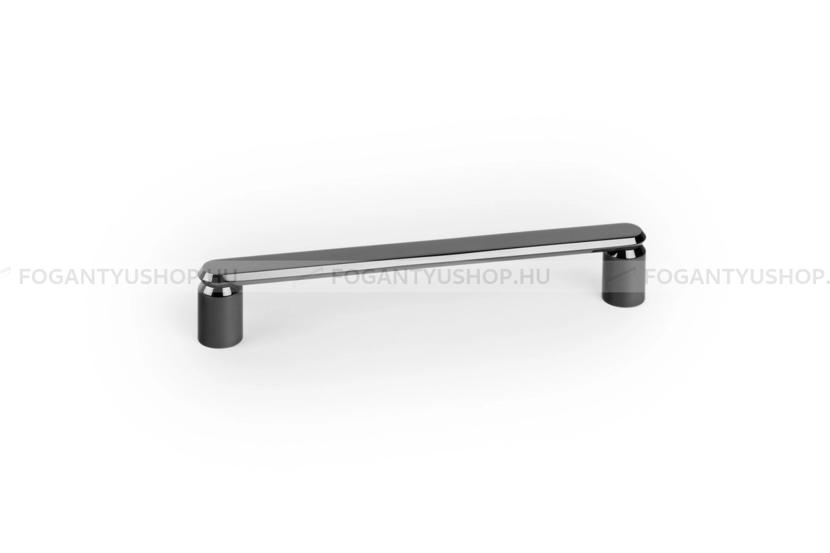 VIEFE Bútor fogantyú - FASE PVD - furattáv 160 mm - Fényes fekete titán LV03 - Alumínium - Egy méretben gyártott színes fém bútorfogantyú