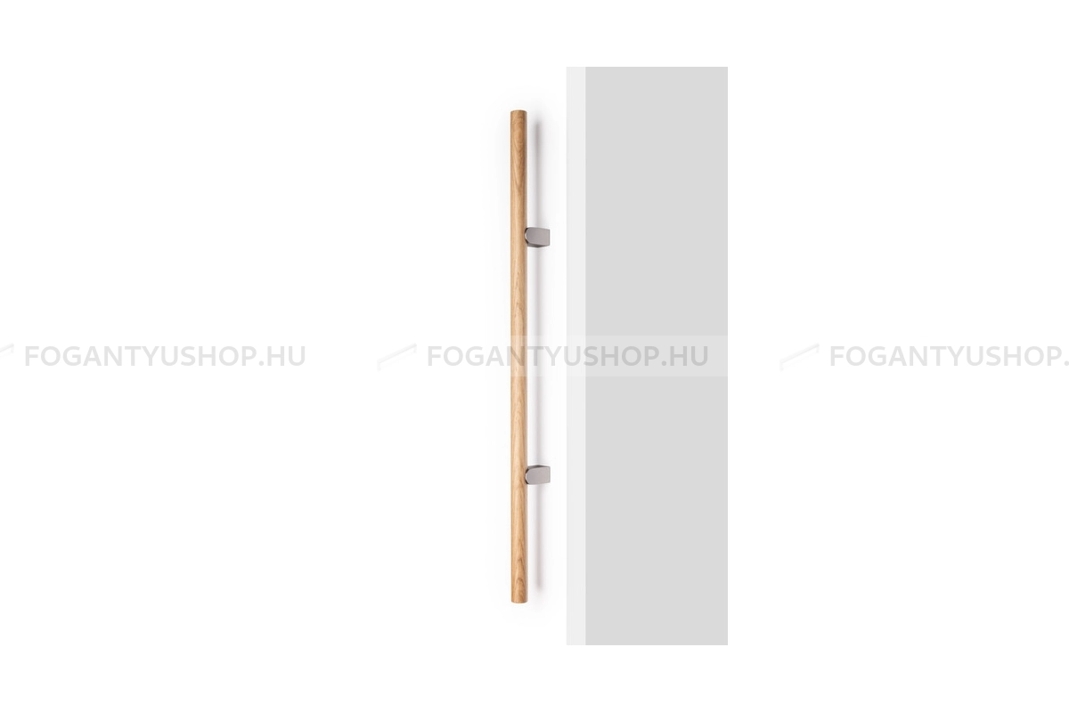 VIEFE Bútor fogantyú - KUMO WOOD BIG ONE - Tölgy + szálcsiszolt N2416 - Alumínium - Fával kombinált fém bútorfogantyú