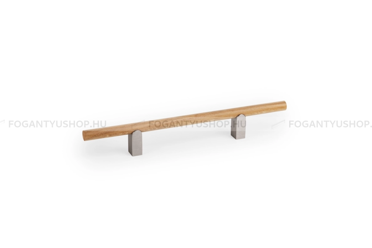 VIEFE Fogantyú - KUMO WOOD - furattáv 128 mm - Tölgy + szálcsiszolt N2416 - Alumínium, Fa - Fával kombinált fém bútorfogantyú