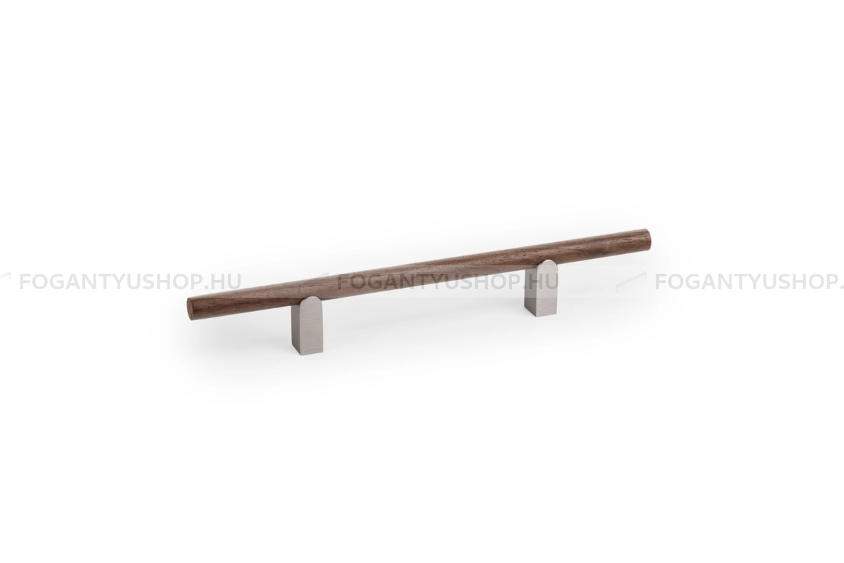 VIEFE Bútor fogantyú - KUMO WOOD - furattáv 128 mm - Dió + szálcsiszolt N2417 - Alumínium, Fa - Fával kombinált fém bútorfogantyú