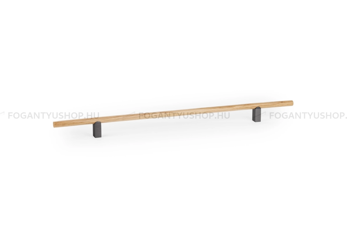 VIEFE Bútorfogantyú - KUMO WOOD - furattáv 320 mm - Fekete titán - tölgy N3316 - Alumínium, Fa - Fával kombinált fém bútorfogantyú