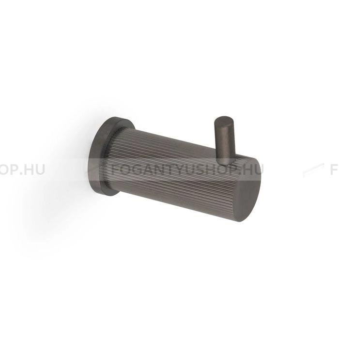 ALEXANDER & WILKS Fogantyú - Brunel bordázott akasztó rozettán - 1 furatos - PVD sötét bronz - Réz - Prémium bútor fogasok