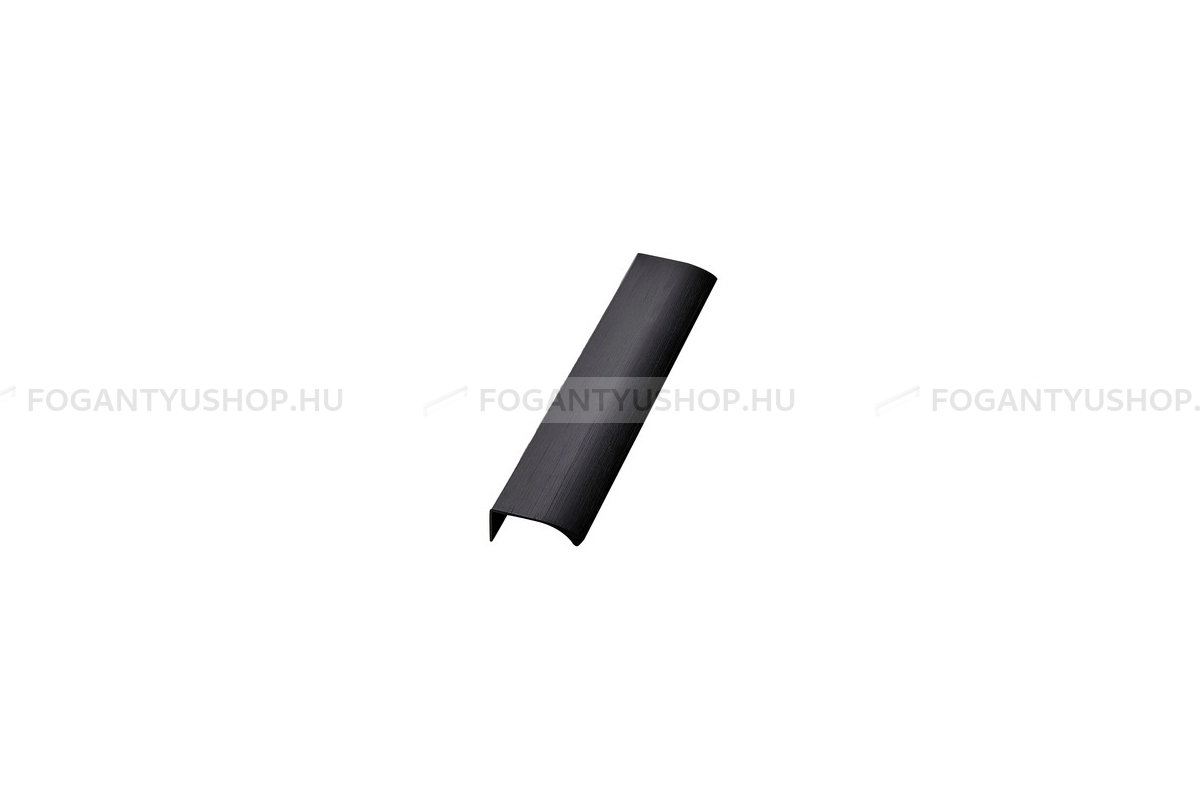 FURNIPART Bútor fogantyú - EDGE Straight - Csiszolt matt fekete 76 - Alumínium - Bútorajtó élére ültethető színes fém fogantyú