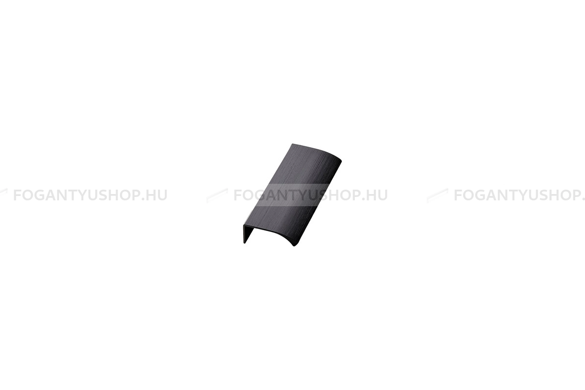 FURNIPART Bútorfogantyú - EDGE Straight - 1 furatos - Csiszolt matt fekete 76 - Alumínium - Bútorajtó élére ültethető színes fém fogantyú