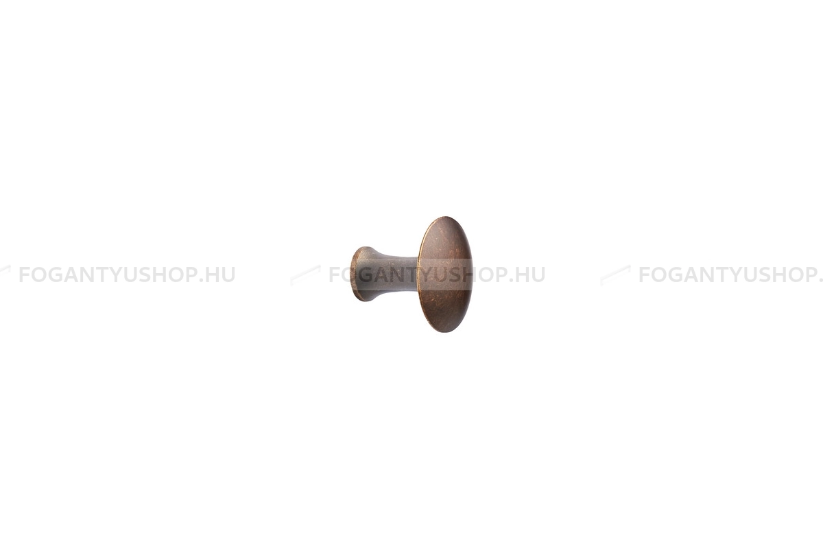 FURNIPART Gomb fogantyú - CASTLE w/O-ring - 1 furatos - Antik barna 23 - Zamak fém ötvözet - Antikolt, vintage fém gombfogantyú (szögletes, kerek)