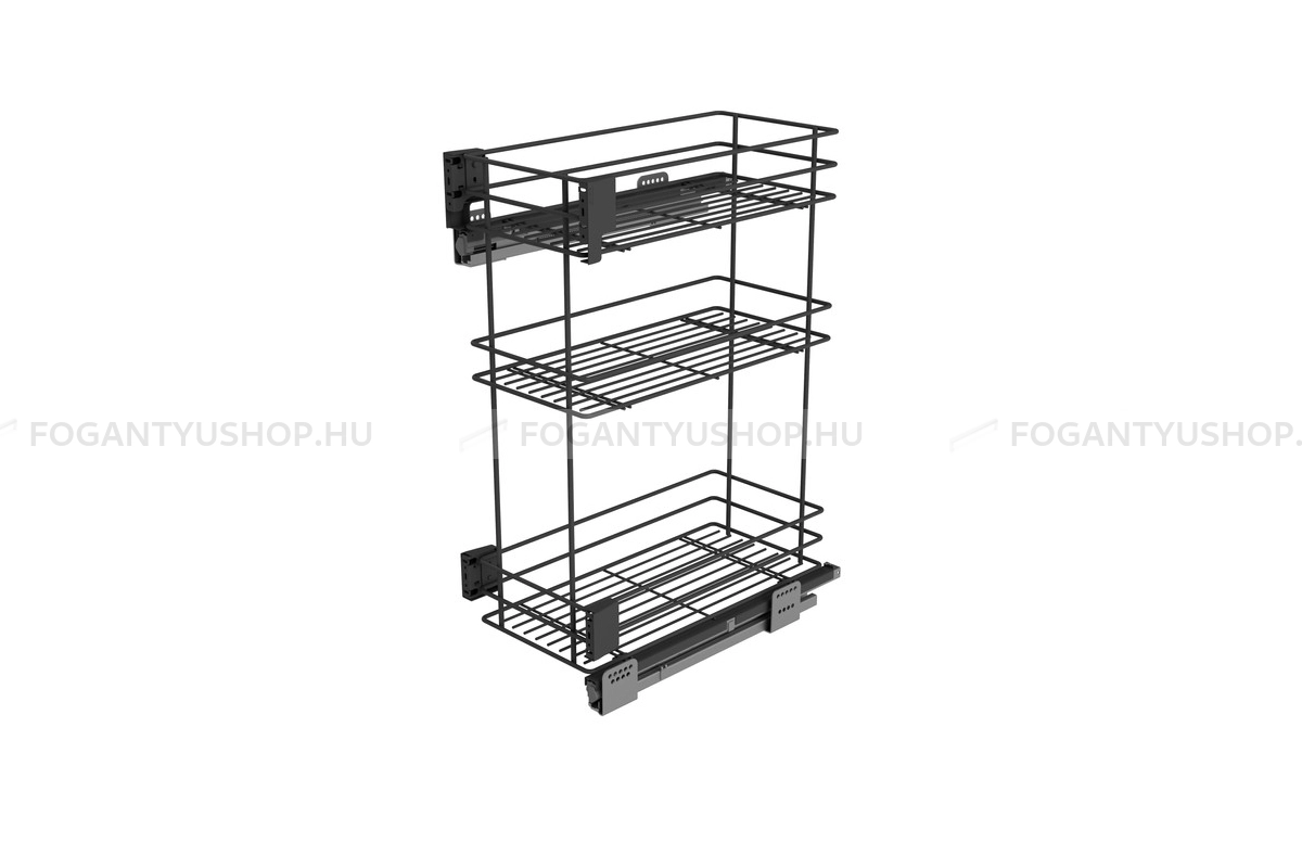 SIGE Konyhai fémrács oldalra teljes kihúzás csillapított záródás fióksín 3 kosár Infinity Line 004 - Konyhai Jolly rácsos kosarak, rendezők