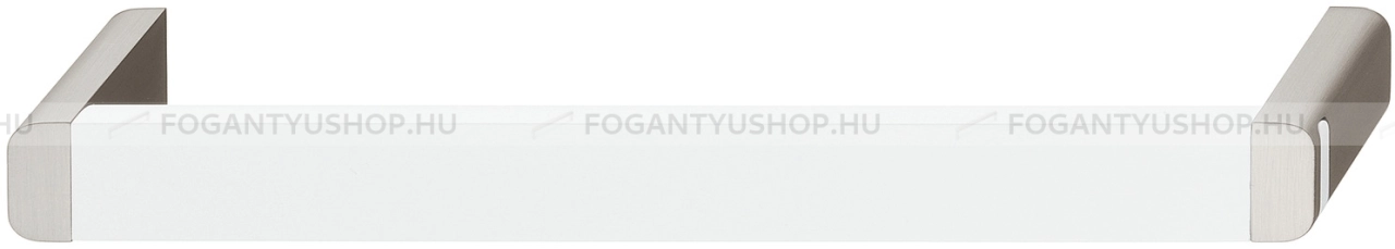 HAFELE Bútor fogantyú - H1365 192 Zink ötvözet - furattáv 192 mm - Szálcsiszolt nikkel NisatE, Fehér belo - ABS műanyag, Zink fém ötvözet - Egy méretben gyártott színes fém bútorfogantyú