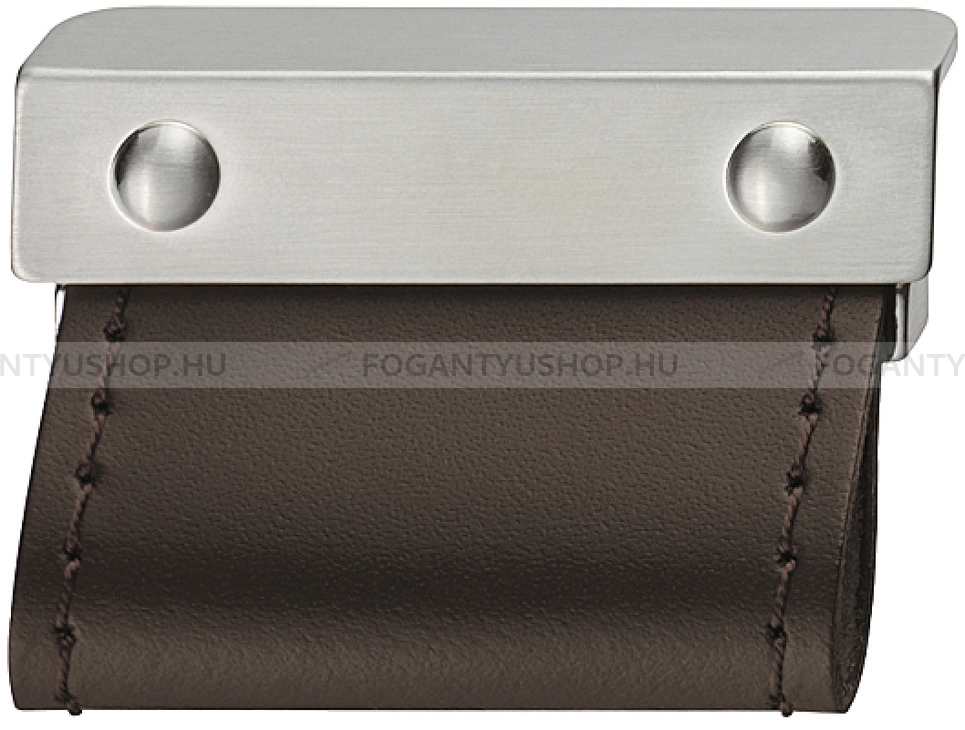 HAFELE-Fogantyu---110.76---Ezust-inox-(szalcsiszolt)---Sotetbarna-bor---Borrel-kombinalt-fem-butorfogantyu
