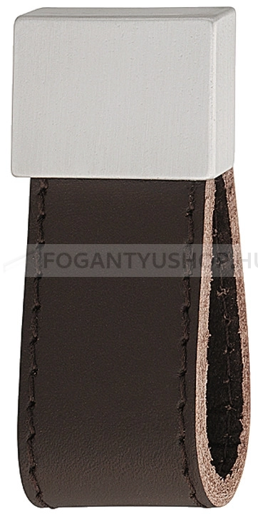 HAFELE-Fogantyu---110.76---Ezust-inox-(szalcsiszolt)---Sotetbarna-bor---Borrel-kombinalt-fem-butorfogantyu