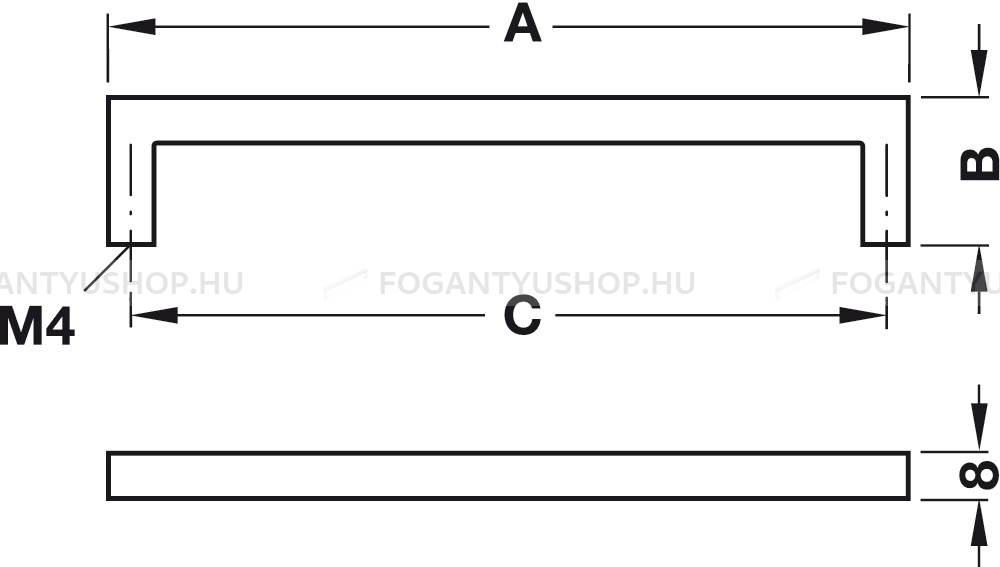 HAFELE-Fogantyu---155.01---Ezust-inox-(szalcsiszolt)---Rozsdamentes-acel---inox-fem-butorfogantyu