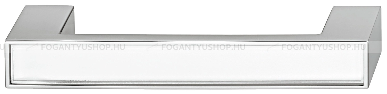 HAFELE Fogantyú - 109.50 - Fényes króm - Fehér - Edzett üveggel kombinált fém bútorfogantyú