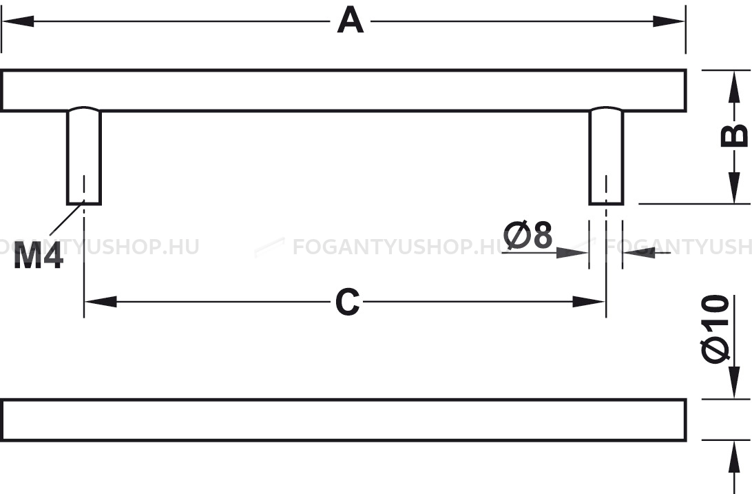 HAFELE-Fogantyu---155.01---Ezust-inox-(szalcsiszolt)---Rozsdamentes-acel---inox-fem-butorfogantyu