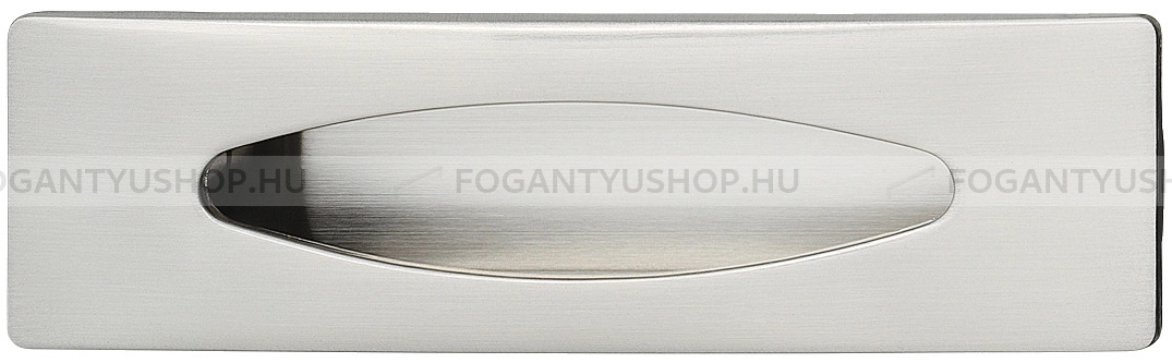 HAFELE Bútorfogantyú - 96 151.74 - furattáv 96 mm - Ezüst inox (szálcsiszolt) SNiL - Zink fém ötvözet - Bútorajtó felületébe marható, süllyeszthető fém fogantyú
