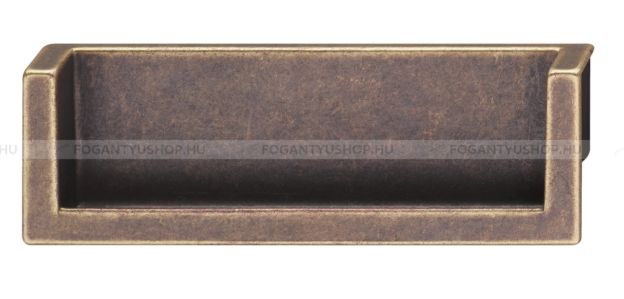 HAFELE Fogantyú - 128 151.49 - furattáv 128 mm - Sötét antik barna  - Zink fém ötvözet - Bútorajtó élébe marható, süllyeszthető fém fogantyú