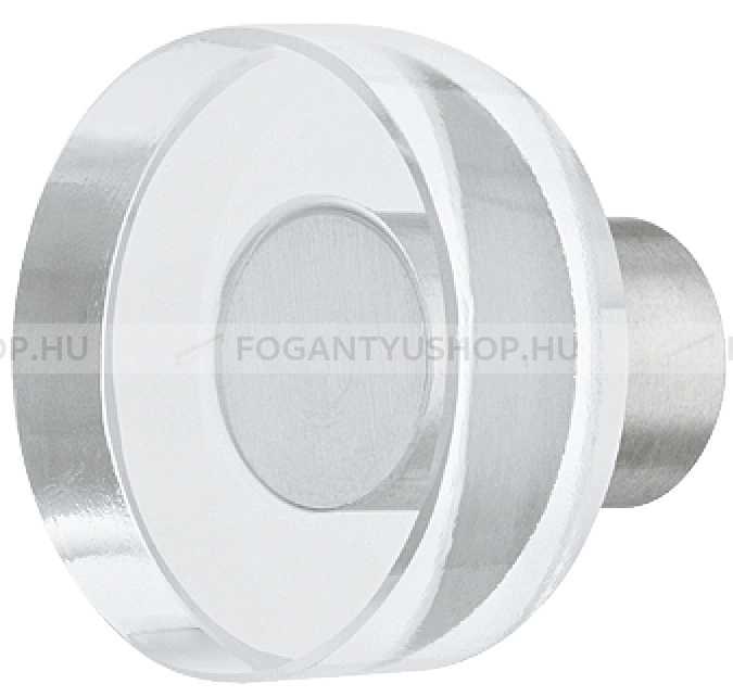 HAFELE Bútor fogantyú - 133.50 - Ezüst inox (szálcsiszolt) SNiL, Átlátszó üveg  - Inox, Üveg - Edzett üveggel kombinált fém bútorfogantyú