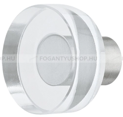 HAFELE Fogantyú - 1 furatos - 133.50 - Ezüst inox (szálcsiszolt) - Átlátszó üveg - Inox / Rozsdamentes acél - Üveg