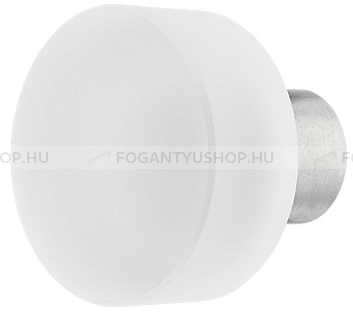 HAFELE Gomb fogantyú - 133.50 - 1 furatos - Ezüst inox (szálcsiszolt) SNiL, Opálos átlátszó  - Inox, Üveg - Fém gombfogantyú, bútorgomb (szögletes, kerek)
