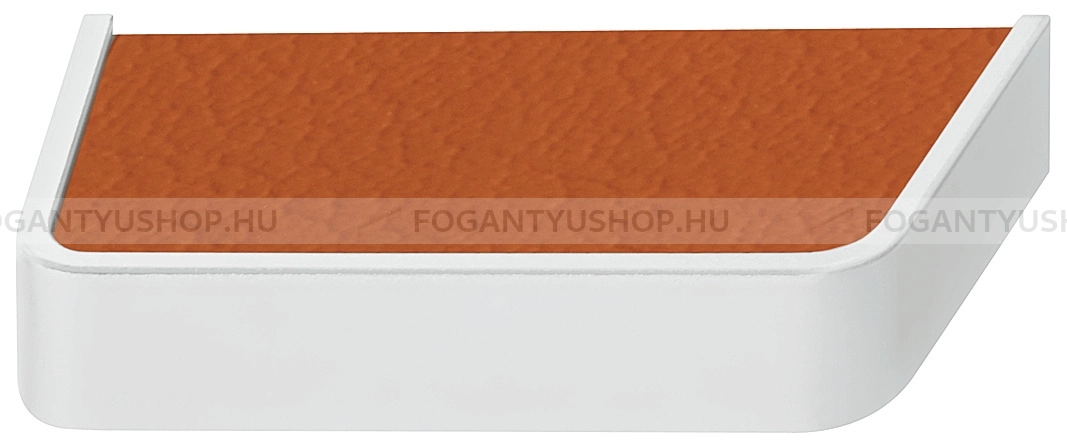 HAFELE Fogantyú - 32 103.29 - Fehér belo, Világosbarna bőr  - Zink fém ötvözet, Bőr - Bőrrel kombinált fém bútorfogantyú