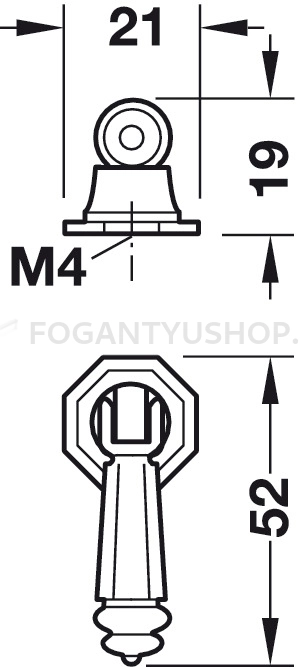 HAFELE-Fogantyu---121.62---Antik-patina-barna---Antikolt-vintage-fem-gombfogantyu-(szogletes-kerek)