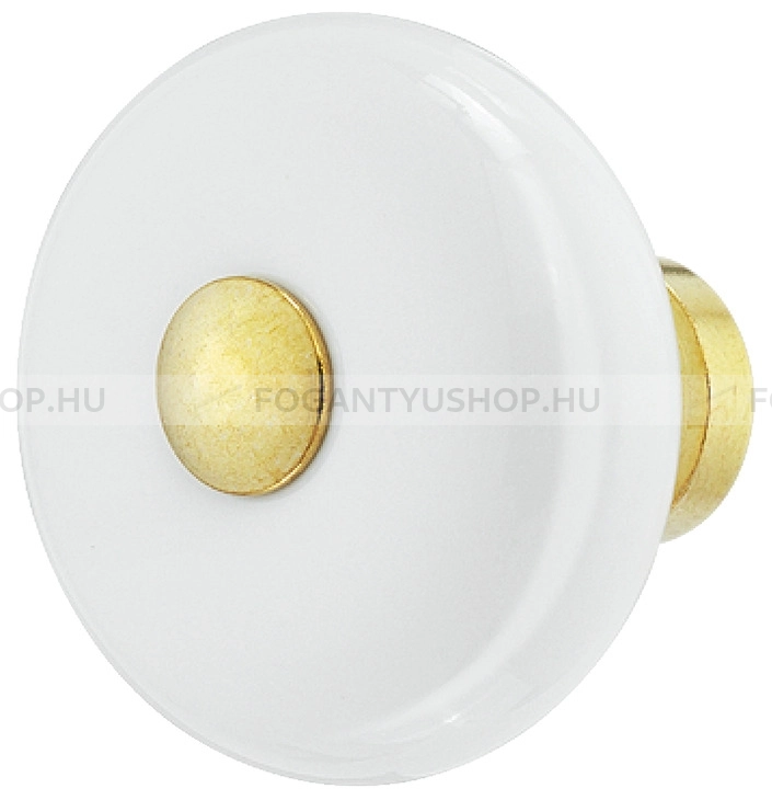 HAFELE-Fogantyu---130.51---Feher---Fenyes-arany---Porcelan-porcelannal-kombinalt-antikolt-fem-gombfogantyu