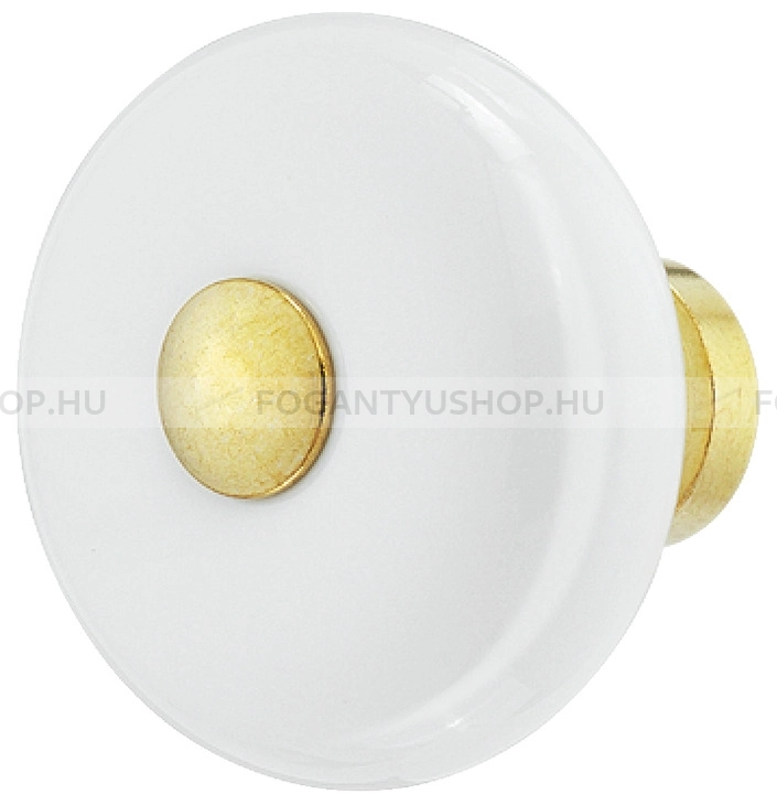 HAFELE Fogantyú - 130.51 - Fényes arany - Fehér - Porcelán, porcelánnal kombinált antikolt fém gombfogantyú