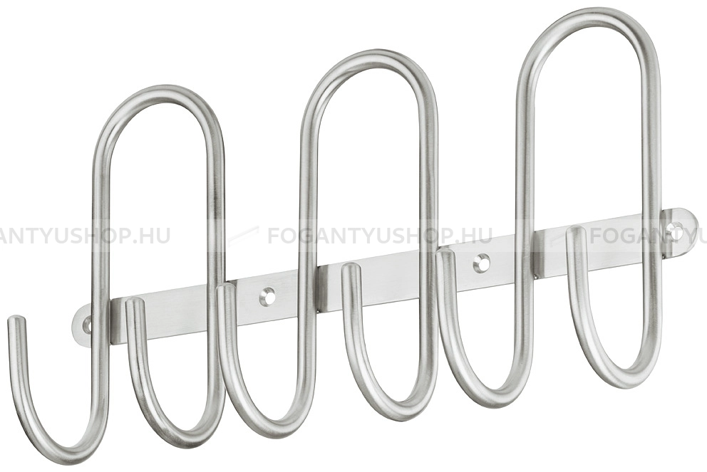 HAFELE Kabát fogas - 844.69 - Ezüst inox (szálcsiszolt) SNiL - Acél fém - Design falra szerelhető fogassor, több akasztós fogas