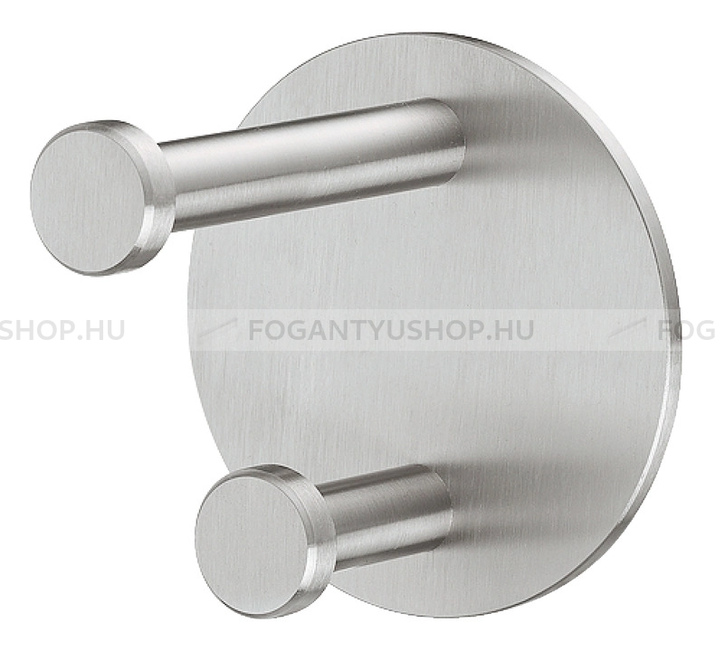 HAFELE Kabátakasztó - 50 844.71 - Ezüst inox (szálcsiszolt) SNiL - Acél fém - Dupla akasztós fogas