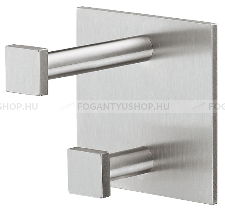 HAFELE Fogas - 50 844.71 - Ezüst inox (szálcsiszolt) SNiL - Acél fém - Dupla akasztós fogas