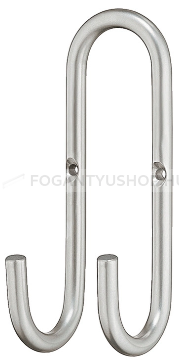 HAFELE Kabát fogas - 57 842.35 - Ezüst inox (szálcsiszolt) SNiL - Acél fém - Dupla akasztós fogas