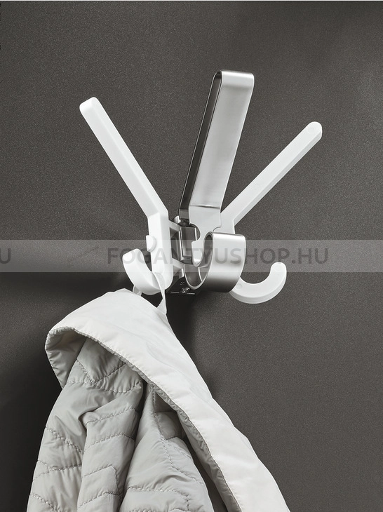 HAFELE-Fogas---844.12---Matt-krom---Feher---Design-falra-szerelheto-fogassor-tobb-akasztos-fogas