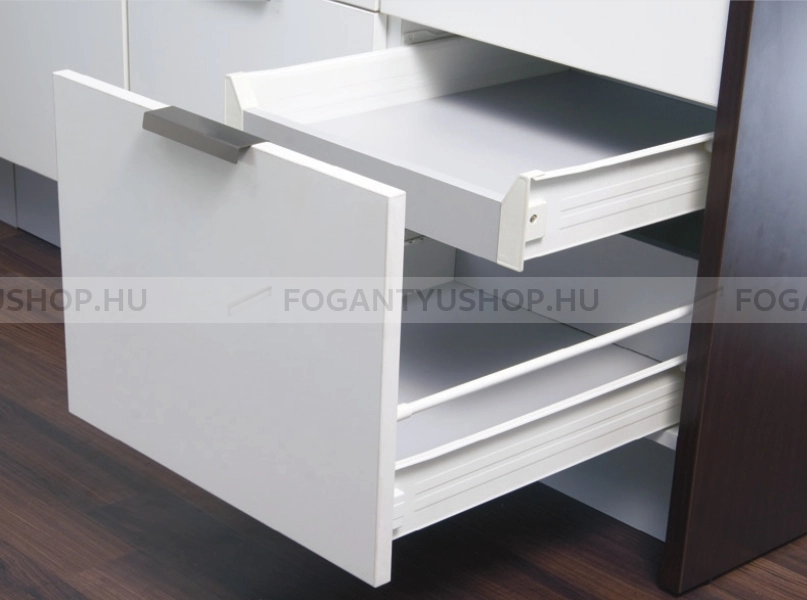 HARN IMPAZ - Fémoldalas belső fiók, részleges kihúzású 85x450mm (402045I) - Fehér porfestett acél