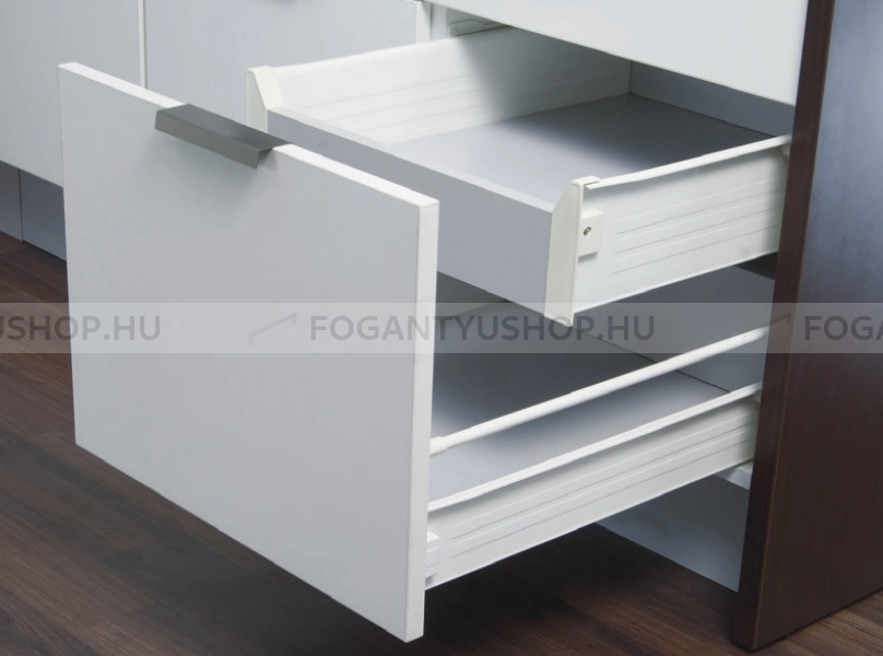 HARN IMPAZ - Fémoldalas belső fiók, részleges kihúzású 117x400mm (432040I) - Fehér porfestett acél