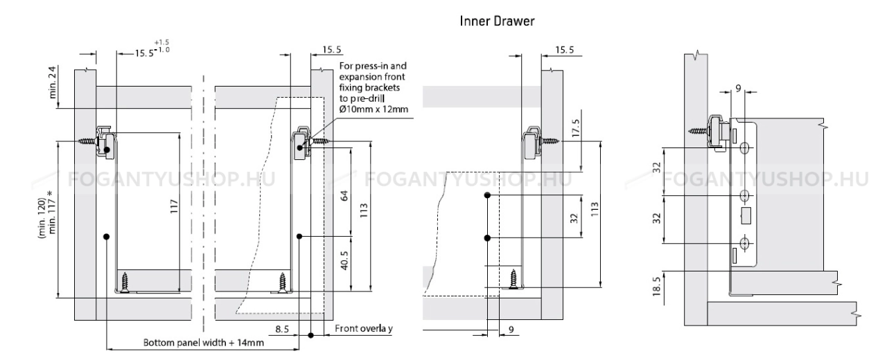 HARN---IMPAZ---Femoldalas-belso-fiok-reszleges-kihuzasu-117x450mm-(432040I)---Feher-porfestett-acel