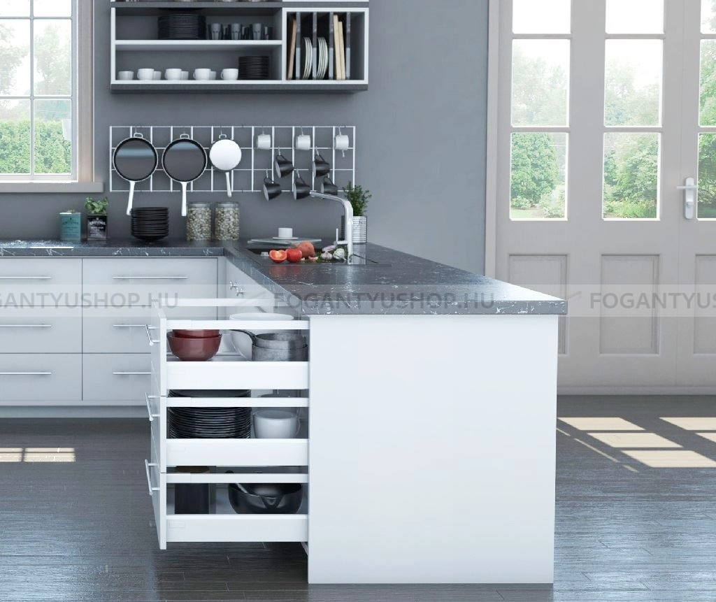 HARN-RITMA-CUBE-H---Duplafalu-femoldalas-fiok-magasitott-szogletes-oldalkorlattal-83x270mm-max.-35kg---Feher-porfestett-acel